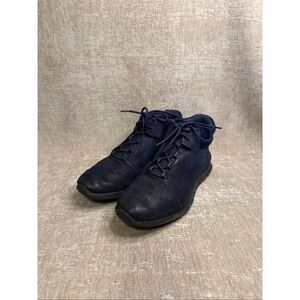 Cole Haan Women's Zerogrand Perforated Mid Trainer Ankle Boots Navy Blue Size 8B